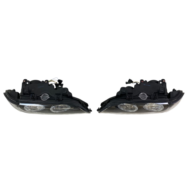 Φανάρια εμπρός BMW E39 (1995-2003) angel eyes - μαύρα , με λάμπες (Η7) - σετ 2τμχ.