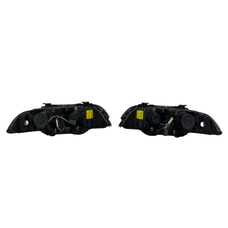 Φανάρια εμπρός BMW E39 (1995-2003) angel eyes - μαύρα , με λάμπες (Η7) - σετ 2τμχ.