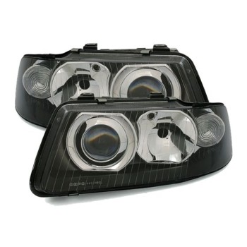 Φανάρια εμπρός Audi A3 (2000-2003) - μαύρα , χωρίς λάμπες (Η1/H7) - σετ 2τμχ.