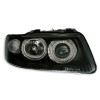Φανάρια εμπρός Audi A3 (2000-2003) angel eyes - μαύρα , χωρίς λάμπες (Η7) - σετ 2τμχ.