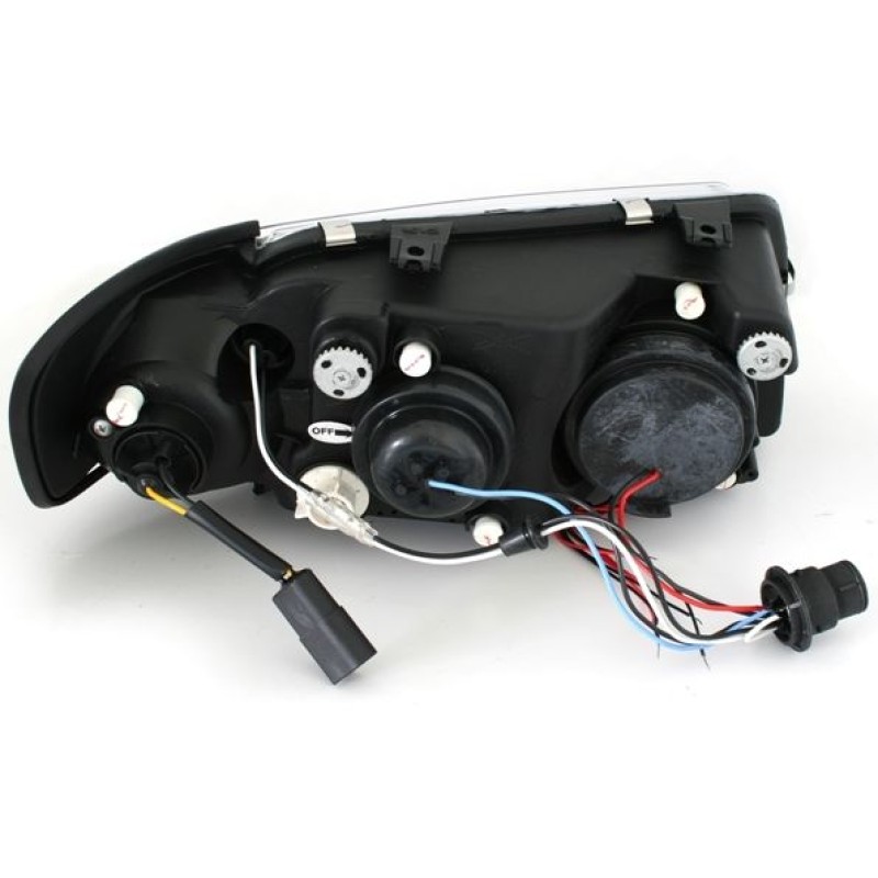 Φανάρια εμπρός Audi A3 (1996-2000) angel eyes - χρωμίου , με λάμπες (Η1) - σετ 2τμχ.