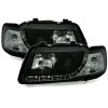 Φανάρια εμπρός Audi A3 (1996-2000) led - μαύρα , με λάμπες (Η1) - σετ 2τμχ.