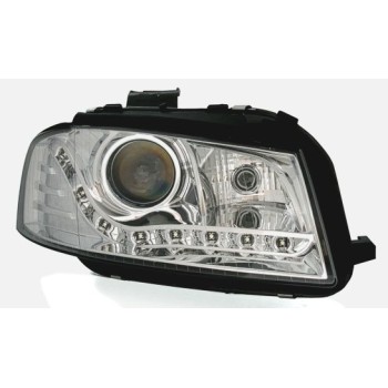 Φανάρια εμπρός Audi A3 (2003-2008) led - chrome , χωρίς λάμπες (Η7) - σετ 2τμχ. Φανάρια εμπρός Audi A3 (2003-2008) led - chrome , χωρίς λάμπες (Η7) - σετ 2τμχ.
