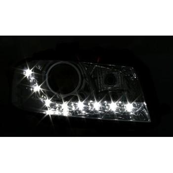 Φανάρια εμπρός Audi A3 (2003-2008) led - chrome , χωρίς λάμπες (Η7) - σετ 2τμχ. Φανάρια εμπρός Audi A3 (2003-2008) led - chrome , χωρίς λάμπες (Η7) - σετ 2τμχ.