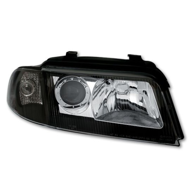 Φανάρια εμπρός Audi A4 (1999-2001) - μαύρα , χωρίς λάμπες (Η7) - σετ 2τμχ.