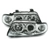 Φανάρια εμπρός Audi A4 (1995-1998) angel eyes - chrome , με λάμπες (Η1) - σετ 2τμχ.