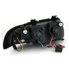 Φανάρια εμπρός Audi A4 (1995-1998) angel eyes -μαύρα , με λάμπες (Η1) - σετ 2τμχ.