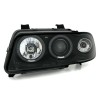 Φανάρια εμπρός Audi A4 (1995-1998) angel eyes -μαύρα , με λάμπες (Η1) - σετ 2τμχ.