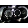 Φανάρια εμπρός Audi A4 (1995-1998) angel eyes -μαύρα , με λάμπες (Η1) - σετ 2τμχ.