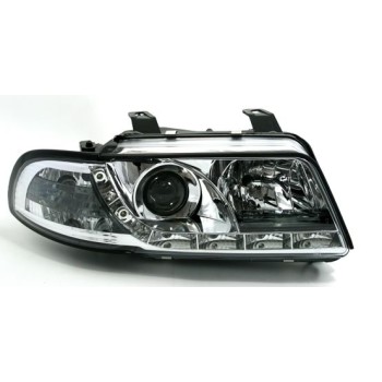 Φανάρια εμπρός Audi A4 Dayline (1995-1998) led - chrome , με λάμπες (Η1) - σετ 2τμχ.