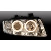 Φανάρια εμπρός Audi A4 (2001-2004) angel eyes - chrome , χωρίς λάμπες (Η7) - σετ 2τμχ.