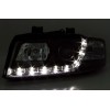Φανάρια εμπρός Audi A4 (2001-2004) led - μαύρο , με λάμπες (Η1) - σετ 2τμχ.