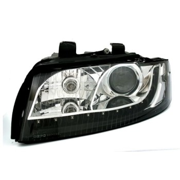 Φανάρια εμπρός Audi A4 (2001-2004) led Dayline - μαύρα , χωρίς λάμπες (Η7) - σετ 2τμχ. Φανάρια εμπρός Audi A4 (2001-2004) led Dayline - μαύρα , χωρίς λάμπες (Η7) - σετ 2τμχ.