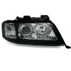 Φανάρια εμπρός Audi A6 (1997-2001) / Allroad 1999-2005 angel eyes - μαύρα , με λάμπες (Η7) - σετ 2τμχ.