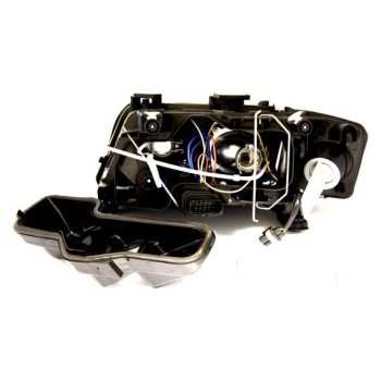 Φανάρια εμπρός Audi A6 (1997-2001) / Allroad 1999-2005 angel eyes - chrome , χωρίς λάμπες (Η7) - σετ 2τμχ.