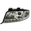 Φανάρια εμπρός Audi A6 με φώτα ημέρας (1997-2001) led / Allroad 1999-2005 - chrome , με λάμπες (Η1) - σετ 2τμχ.