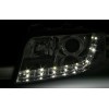 Φανάρια εμπρός Audi A6 (2001-2003) με φώτα ημέρας led - chrome , με λάμπες (Η1) - σετ 2τμχ.