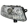 Φανάρια εμπρός Audi A6 led (2004-2008) angel eyes - chrome , με λάμπες (Η1) - σετ 2τμχ.