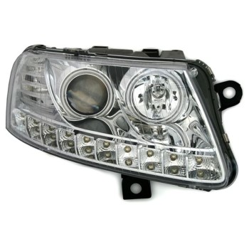 Φανάρια εμπρός Audi A6 led (2004-2008) angel eyes - chrome , με λάμπες (Η1) - σετ 2τμχ. Φανάρια εμπρός Audi A6 led (2004-2008) angel eyes - chrome , με λάμπες (Η1) - σετ 2τμχ.