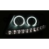 Φανάρια εμπρός Audi A6 led (2004-2008) angel eyes - chrome , με λάμπες (Η1) - σετ 2τμχ.