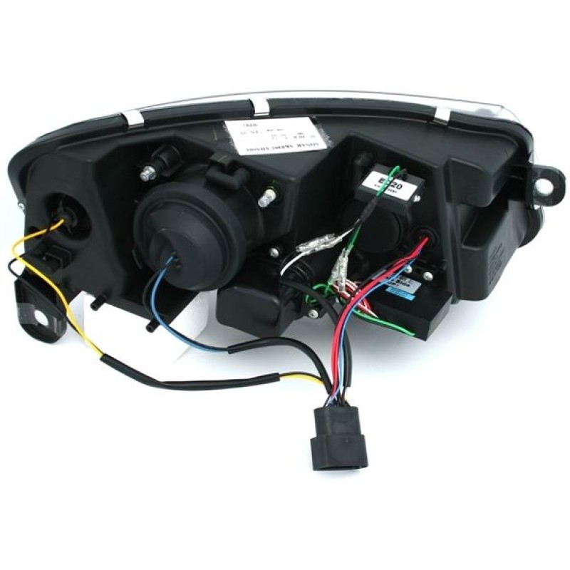 Φανάρια εμπρός Audi A6 4F (2004-2008) led lightbar - chrome , με λάμπες (Η1) - σετ 2τμχ.