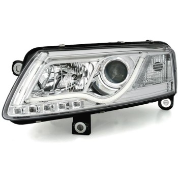 Φανάρια εμπρός Audi A6 4F (2004-2008) led lightbar - chrome , με λάμπες (Η1) - σετ 2τμχ. Φανάρια εμπρός Audi A6 4F (2004-2008) led lightbar - chrome , με λάμπες (Η1) - σετ 2τμχ.