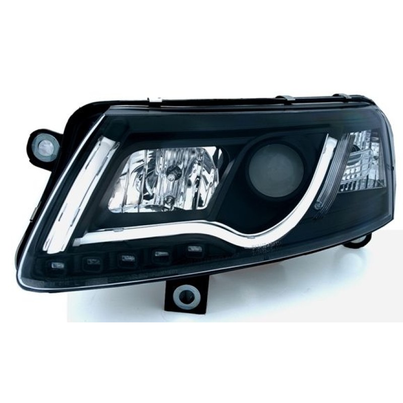 Φανάρια εμπρός Audi A6 4F (2004-2008) led lightbar, με λάμπες (H7/Η1) - σετ 2τμχ.
