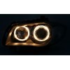 Φανάρια εμπρός BMW E87 / E81 / E82 (2004-2011) angel eyes - μαύρα , χωρίς λάμπες (Η7) - σετ 2τμχ.