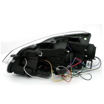 Φανάρια εμπρός BMW E87/Ε81 (2004-2011) angel eyes - chrome , με λάμπες (Η1) - σετ 2τμχ.