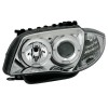 Φανάρια εμπρός BMW E87/Ε81 (2004-2011) angel eyes - chrome , με λάμπες (Η1) - σετ 2τμχ.