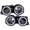 Φανάρια εμπρός BMW E30 (1982-1994  με σταυρό - μαύρα chrome , χωρίς λάμπες (Η7) - σετ 2τμχ.