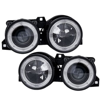 Φανάρια εμπρός BMW E30 (1982-1994  με σταυρό - μαύρα chrome , χωρίς λάμπες (Η7) - σετ 2τμχ.