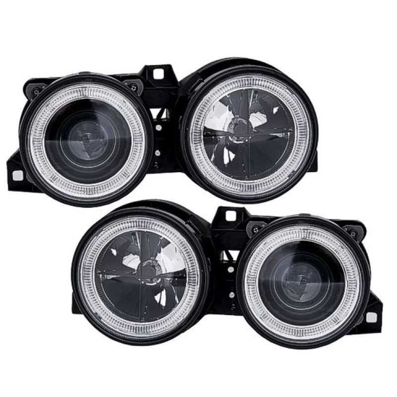 Φανάρια εμπρός BMW E30 (1982-1994  με σταυρό - μαύρα chrome , χωρίς λάμπες (Η7) - σετ 2τμχ.