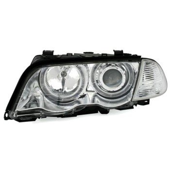 Φανάρια εμπρός BMW E46 sedan (1998-2001) angel eyes με CCFL - chrome , με λάμπες (Η1) - σετ 2τμχ.