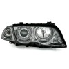Φανάρια εμπρός BMW E46 sedan (1998-2001) angel eyes - chrome , χωρίς λάμπες (Η7) - σετ 2τμχ.