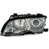 Φανάρια εμπρός BMW E46 sedan (2001-2003) angel eyes - chrome , χωρίς λάμπες (Η7) - σετ 2τμχ.