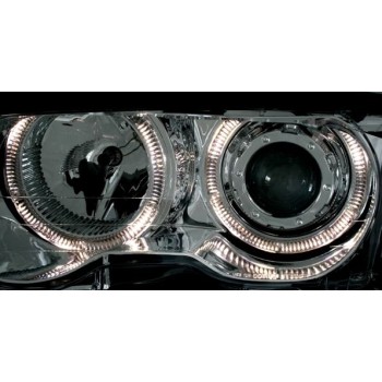 Φανάρια εμπρός BMW E46 sedan (2001-2003) angel eyes - chrome , χωρίς λάμπες (Η7) - σετ 2τμχ. Φανάρια εμπρός BMW E46 sedan (2001-2003) angel eyes - chrome , χωρίς λάμπες (Η7) - σετ 2τμχ.