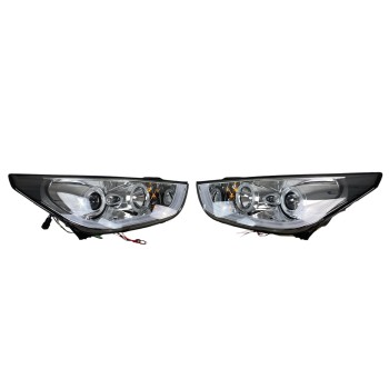 Φανάρια εμπρός Hyundai Tucson IX35 (2010-2013) angel eyes - chrome , με λάμπες (Η1) - σετ 2τμχ.