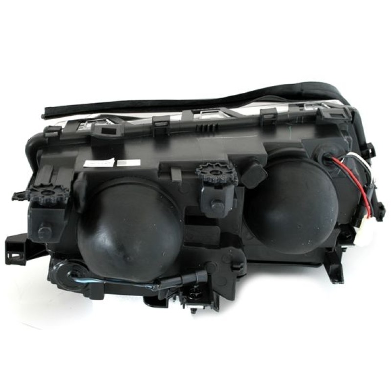Φανάρια εμπρός BMW E46 sedan (2001-2005) angel eyes - μαύρα , χωρίς λάμπες (Η7) - σετ 2τμχ.