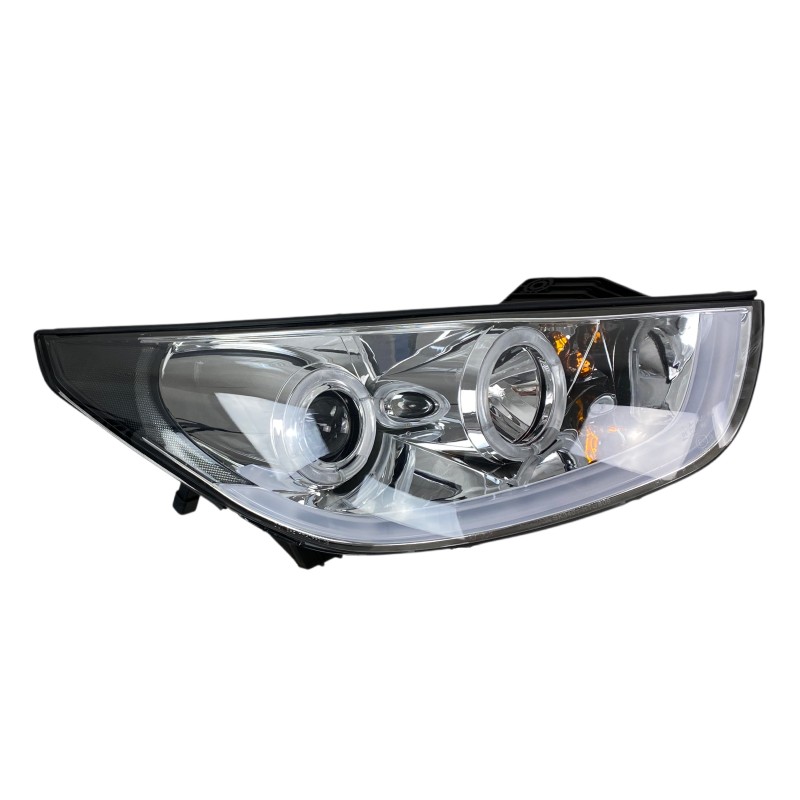 Φανάρια εμπρός Hyundai Tucson IX35 (2010-2013) angel eyes - chrome , με λάμπες (Η1) - σετ 2τμχ.