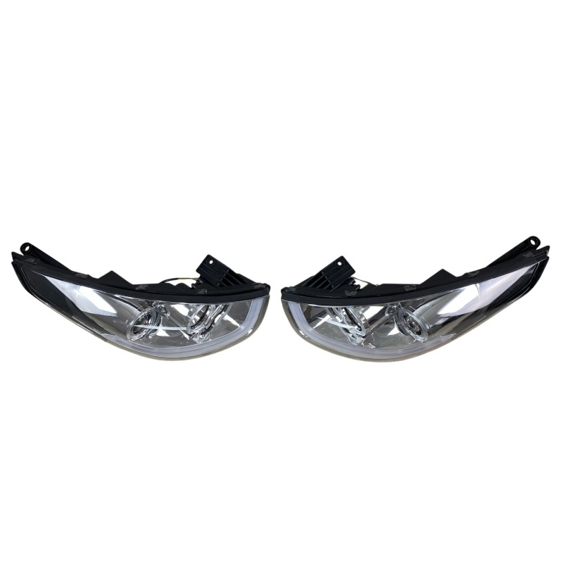 Φανάρια εμπρός Hyundai Tucson IX35 (2010-2013) angel eyes - chrome , με λάμπες (Η1) - σετ 2τμχ.