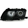 Φανάρια εμπρός BMW E46 sedan (2001-2005) angel eyes - μαύρα , χωρίς λάμπες (Η7) - σετ 2τμχ.