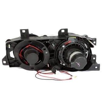 Φανάρια εμπρός BMW E32 /E34 (1989-1995) angel eyes - μαύρα , χωρίς λάμπες (Η7) - σετ 2τμχ.