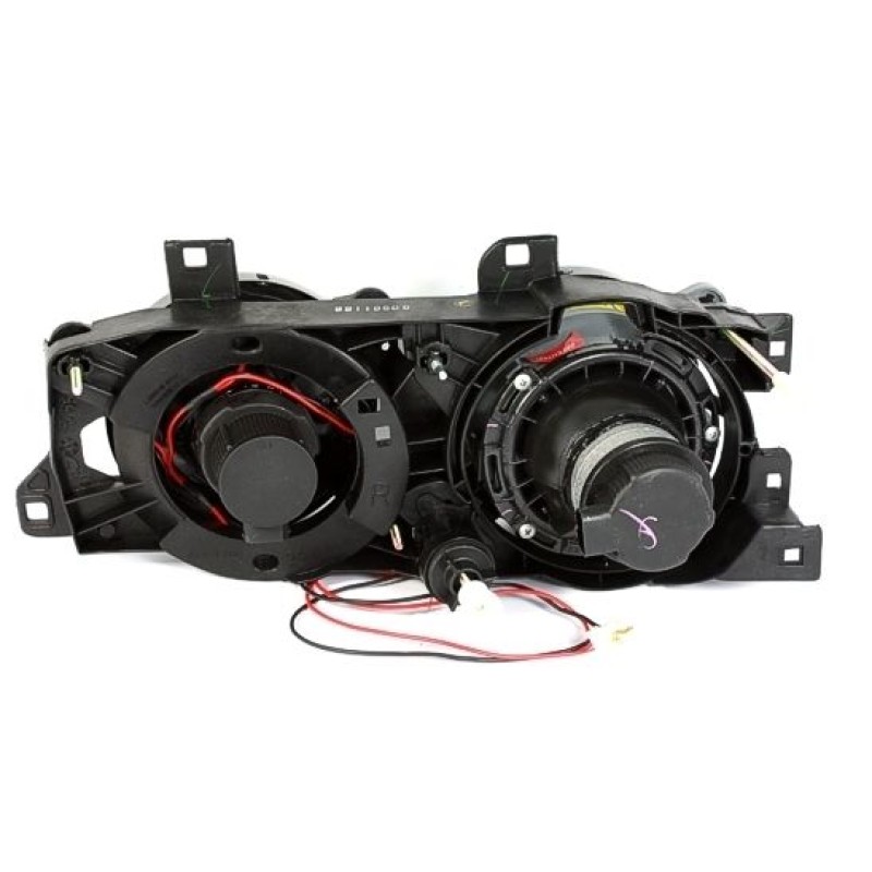 Φανάρια εμπρός BMW E32 /E34 (1989-1995) angel eyes - μαύρα , χωρίς λάμπες (Η7) - σετ 2τμχ.