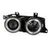Φανάρια εμπρός BMW E32 /E34 (1989-1995) angel eyes - μαύρα , χωρίς λάμπες (Η7) - σετ 2τμχ.