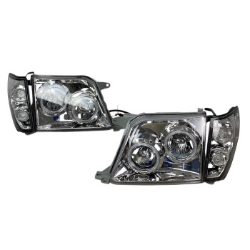 Φανάρια εμπρός Toyota Land Cruiser FJ90 (1996-2003) angel eyes - chrome , με λάμπες (Η1) - σετ 2τμχ. Φανάρια εμπρός Toyota Land Cruiser FJ90 (1996-2003) angel eyes - chrome , με λάμπες (Η1) - σετ 2τμχ.