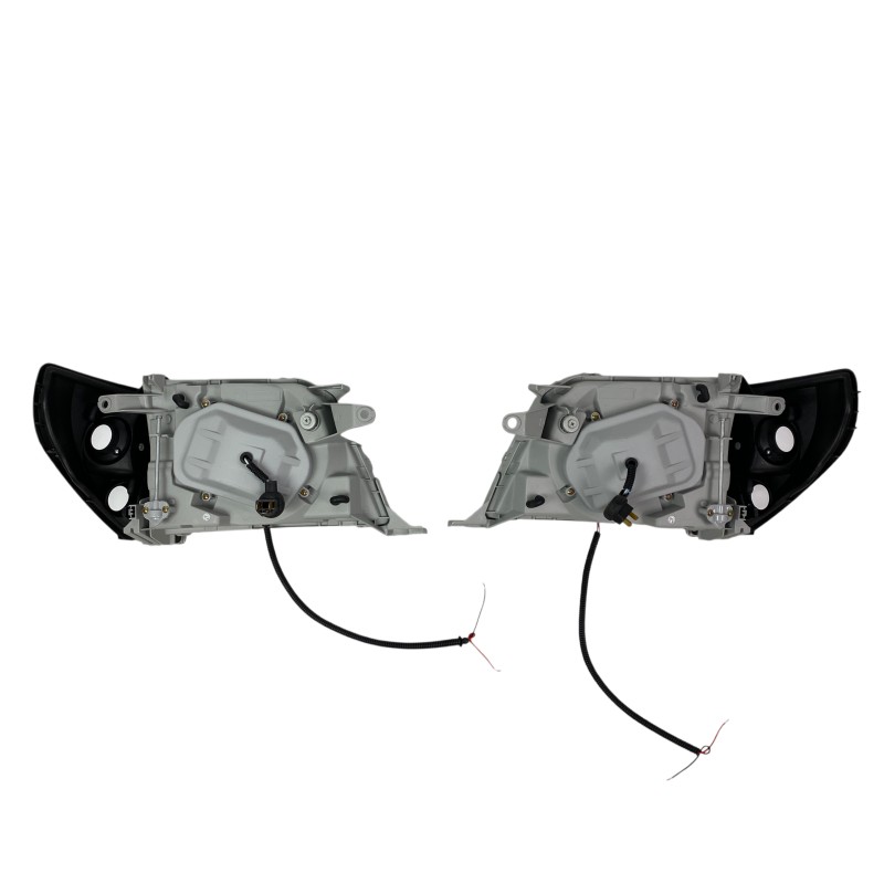 Φανάρια εμπρός Toyota Land Cruiser FJ90 (1996-2003) angel eyes - chrome , με λάμπες (Η1) - σετ 2τμχ.