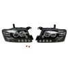 Φανάρια εμπρός Mitsubishi Pajero (2001-2006) - μαύρα , με λάμπες (Η1) - σετ 2τμχ.