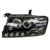 Φανάρια εμπρός Mitsubishi Pajero (2001-2006) - μαύρα , με λάμπες (Η1) - σετ 2τμχ.