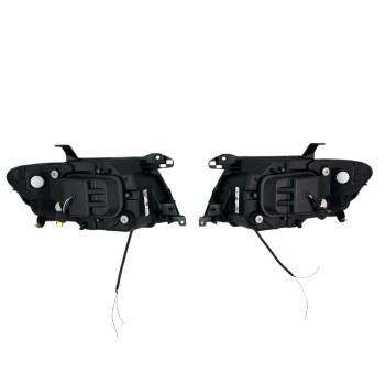 Φανάρια εμπρός Mitsubishi Pajero (2001-2006) angel eyes - μαύρα , με λάμπες (Η1) - σετ 2τμχ.